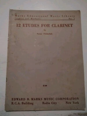 12 Etudes For Clarinet Solo Sheet Music Victor Polatschek Marks educational musi - Image 1 of 2