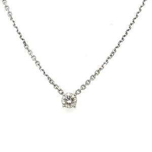 14 Karat Weißgold Solitär Anhänger 0,45 Karat runder Diamant - Bild 1 von 3