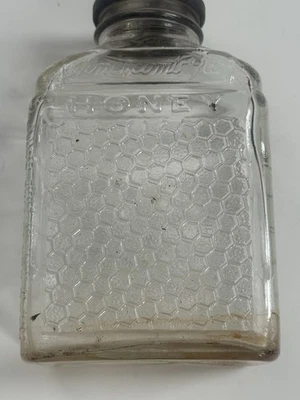 Antiguo tarro de panal de miel botella transparente tapa deslizante en relieve vintage Foto 1 de 4