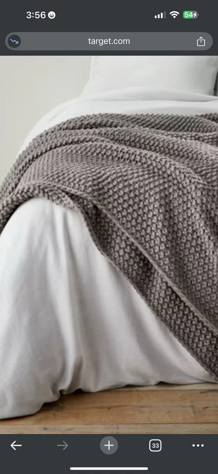 Manta de cama Casaluna King gruesa tejida gris oscuro Foto 1 de 3