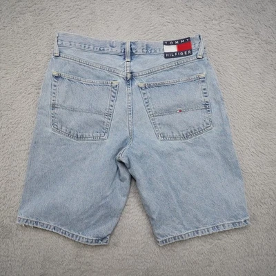 Pantalones Cortos de Jean Tommy Hilfiger De Colección Hombres 32 Lavado Claro Años 90 Deletrear Tommy Jeans Foto 1 de 4