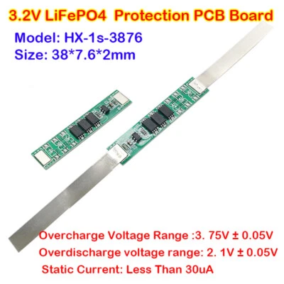 MARKENLOS Placa de protección de carga de batería 1S 3.2V 18650 LiFePO4 2A 4A 5A Placa de circuito BMS