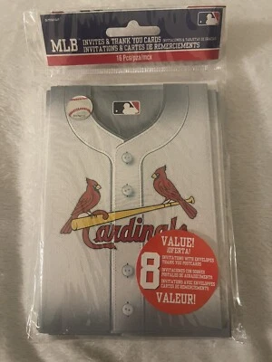 St. Louis Cardinals MLB Baseball Sports Theme Party 8 Invitations & Thank You’s - Image 1 of 4