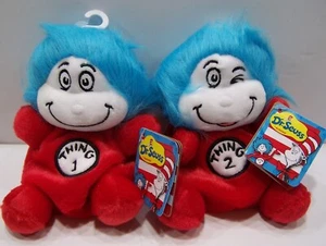 Set of 2 Dr. Seuss THING 1 & THING 2 Palm Pals 6" Stuffed Animal Plush, Aurora - Picture 1 of 3
