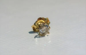 Einzelner runder Diamant Ohrstecker 0,15 ct. 14K Gelbgold 6 Krappen (EJ-58) - Bild 1 von 3