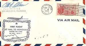 First Jet Airmail Flight Los Angeles - Honolulu March 14 1960 AAMC#J470 - Picture 1 of 1