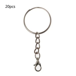 20X Split Lobster Clasp and for Key Rings with Chain for Keychain Pendant - Picture 1 of 8