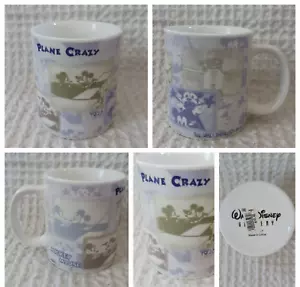 Walt Disney Gallery PLANE CRAZY MUG Mickey Mouse Taza Grande Blanca NUEVA - Imagen 1 de 8