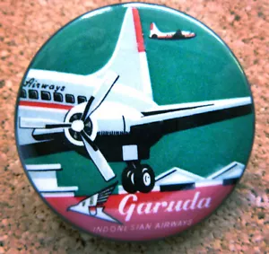 1955 Indonesia Airways Design Knopfleiste Rückseite modernistisch Mid-Century Deko #25 - Bild 1 von 2