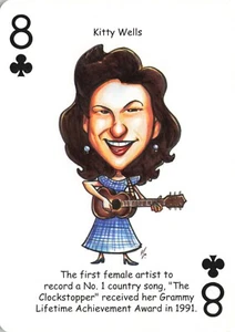 Tarjeta de juego intercambiable única Kitty Wells - arte de música country | caricatura - Imagen 1 de 2