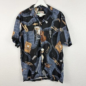 PARADISE FOUND Honolulu, Hawaii Vintage Musikinstrumente Muster Herren M Shirt - Bild 1 von 5