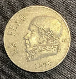 1970 UN PESO Mexican MEXICO 1 PESO Coin - Picture 1 of 2