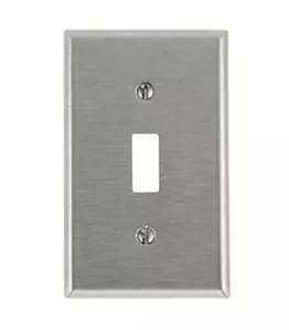 Piastra a parete interruttore Leviton, tipo 430 acciaio inox, 1 banda MFR #: 84001 - Foto 1 di 3