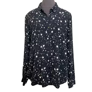NWOT Rails Noemi Shirt Black Galaxy White Stars Long Sleeve Button Pocket Sz XL - Picture 1 of 13