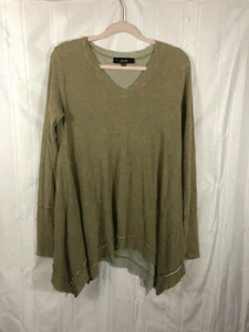 Joh Brown Women's Size: S Boho Style Solid Print Long Sleeve V-Neck Blouse - Picture 1 of 6