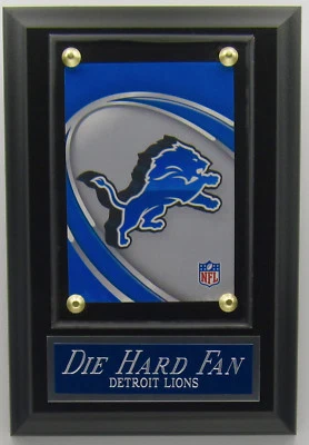 DIE HARD FAN DETROIT LIONS LOGO TARJETA PLACA PARA TU HOMBRE CUEVA DECORACIÓN DE PARED Foto 1 de 4