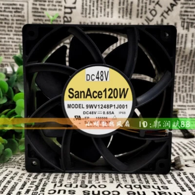 SANYO 9WV1248P1J001 12038 48V 0.65A 12CM Chassis Industrial Cooling Fan Gale - Image 1 of 4