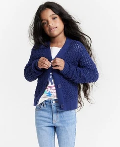 Epic Threads Girls Open-Stitch Cotton Cardigan Medium-10/12 - Picture 1 of 3