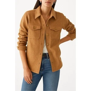 J Crew Wool Button Camel Tan Shacket Jacket - Bild 1 von 6