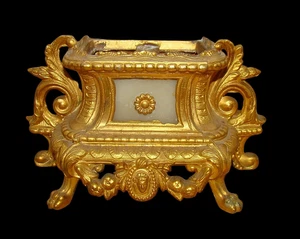 Vergoldeter Sockel für Kaminuhr, Vase… Um 1900 Napoleon III / Historismus / Neob - Bild 1 von 9