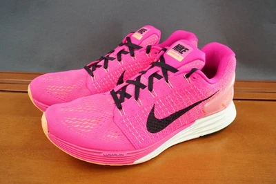 Nike Lunarglide 7 Shoes Womens 11 US Pink Black Running Dynamic Support Sneakers - Image 1 of 4