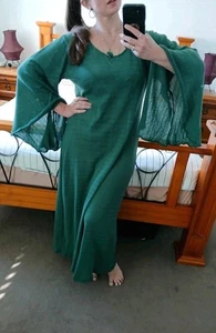 Tree Of Life Made In Nepal Nala Maxi Knit Dress sz L (12-14), Wide Bell Sleeves - Picture 1 of 20