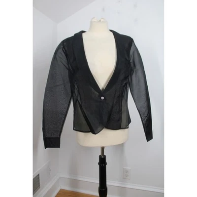 Blazer De Colección Ann Taylor 10 Negro Transparente Joya Botón Noche Chaqueta Fiesta Carrera Foto 1 de 4