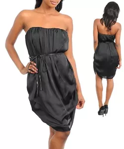 Ladies Women Formal Cocktail Party Strapless Layered Black Dress Size 10 12 NEW - Bild 1 von 1