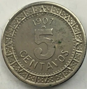 1907 Mexico 5 Centavos XF KM 421 (M457) - Picture 1 of 2