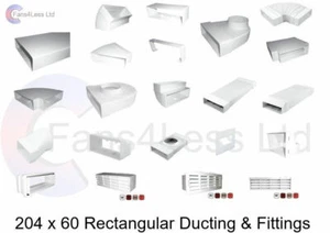 Flacher rechteckiger Küchenkanal 204x60 Abzieher Lüftung Wärmerückgewinnungsventilator - Bild 1 von 47