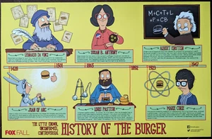 SDCC EXCLUSIVE FOX FX BOB'S BURGERS PROMOTIONAL POSTER HISTORY OF THE BURGER - Picture 1 of 1