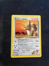Blaine's Tauros 64/132 Gym Heroes Pokemon Card Vintage WOTC