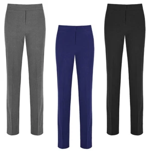 Girls School Uniform Trouser Back to School UK Slim Fit Half Elasticated Waist - Picture 1 of 10