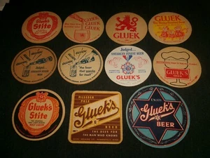 Lot of Gluek's Beer, Glueks Brewery, Minneapolis 1930's to 1950's Beer Coasters - Picture 1 of 2