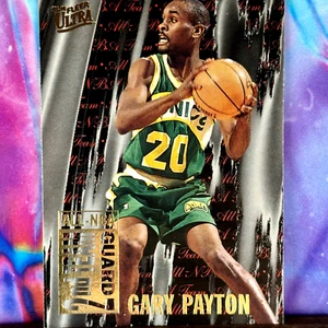 Gary Payton Insert Card  1995-96 Ultra All-NBA #9  Seattle Supersonics - Picture 1 of 7
