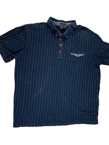 Cactus Polo Short Sleeve Polo Shirt Mens Large Slim Fit Blue - Picture 1 of 10