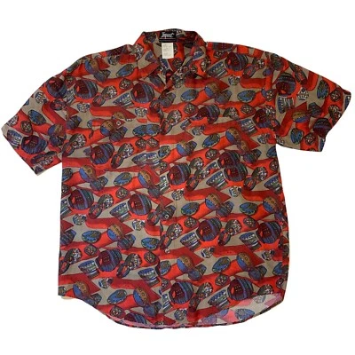 Impact 100% Silk Hawaiian Shirt Men's M/L, Short Sleeve, Relaxed Fit, Button-Up - Image 1 of 4