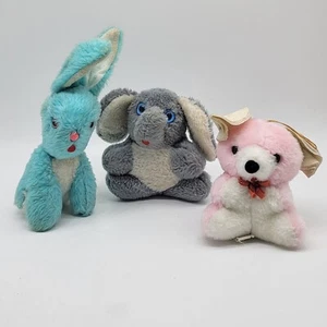 1960s Vtg Superior Toy And Novelty Company Plush Small Rabbit Elephant Bear - Picture 1 of 21