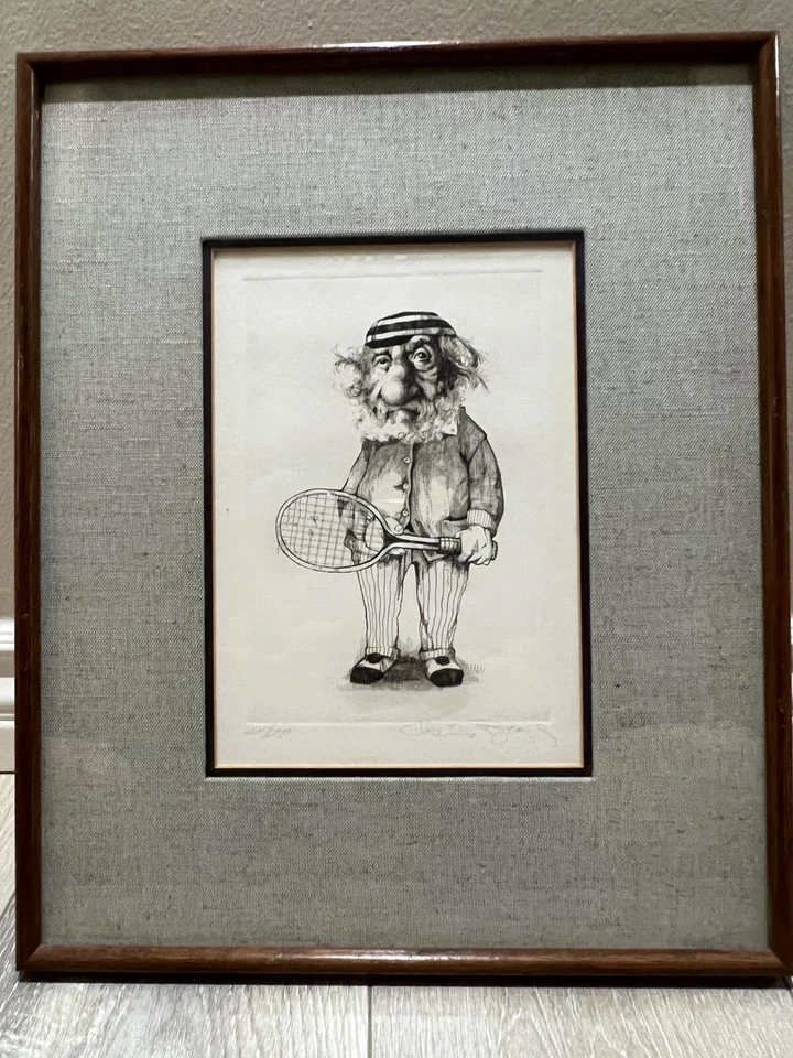 Impresión litográfica Charles Lynn Bragg "The Tennis Pro" 220/250 S/N edición limitada Foto 1 de 4
