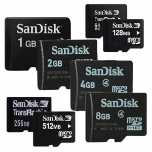 SanDisk 64M 128M 256M 512M 1G 2G TF Micro SD HC C4 TranFlash Memory Card Genuine - Picture 1 of 11