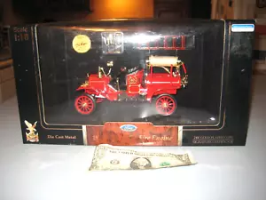 Road Signature Series 1914 Ford Model T Fire Engine + 24K Gold Plated Coin HTF - Picture 1 of 18