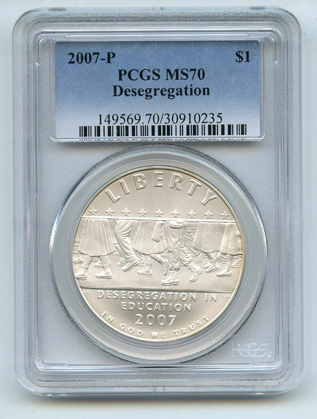2007 P $1 Little Rock Silver Commemorative Dollar PCGS MS70 - Image 1 of 1