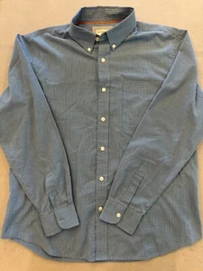 Dockers' Button Down Shirt Mens Large Blue Micro Plaid Collared Pocket - Picture 1 of 6