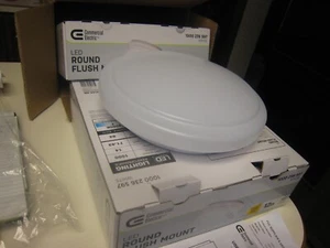 2 Commercial Electric 12 in White Round Closet Light LED Flush Mount Ceiling - Picture 1 of 9