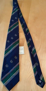 VINTAGE NWT FACONNABLE SILK & WOOL LOGO MENS TIE FRANCE MADE - Picture 1 of 5