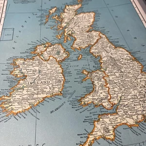 1940's British Isles atlas Map Vintage before end of WW2 - Picture 1 of 15