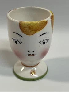 Egg Cup Lovely Lady Face Unbranded EGGSELENT Condition! - Picture 1 of 5
