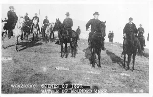 Postkarte SD Schlacht am verwundeten Knie Szenen von 1891 Buffalo Bill South Dakota RPPC - Bild 1 von 2