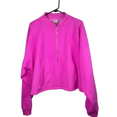 Sudadera Pullover Recortado Rosa Victoria's Secret Cuarto Cremallera Para Mujer XXL Plus Foto 1 de 4