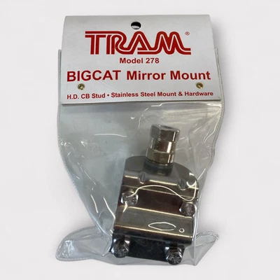 Soporte de espejo de acero inoxidable Tram 278 BigCat CB con perno (3/8"-24 roscas) **Nuevo** Foto 1 de 3